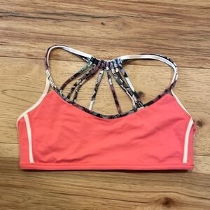 Hot pink lululemon strappy sports bra